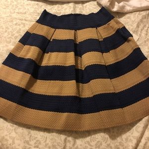 Striped mini circle skirt